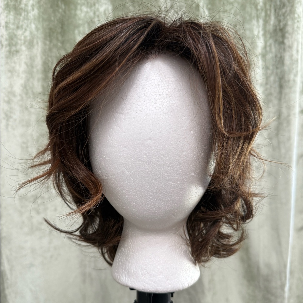 Belle Tress Monroe Synthetic Wig wavy layered short shag French Roast Brown-R